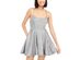 Speechless Juniors' Shimmer Lace-Back Dress Silver Size 1