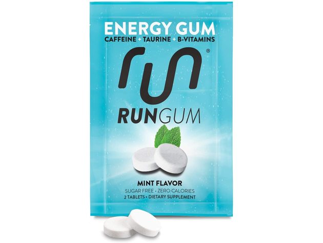 Run Gum Original Performance 50 Milligrams Caffeine Taurine and B-Vitamins Per Piece Energy Gum, Mint