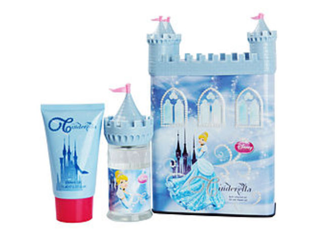CINDERELLA by Disney EDT SPRAY 1.7 OZ (CASTLE PACKAGING) & SHOWER GEL 2.5 OZ & CASTLE COIN BANK For WOMEN