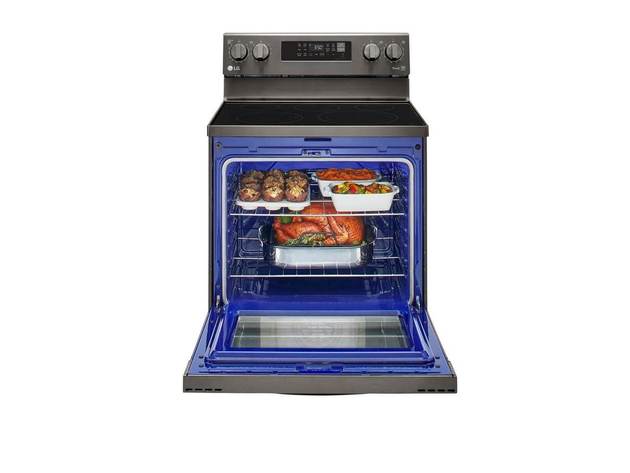 LG LREL6323D 6.3 cu. ft. Black Stainless Electric Convection Smart Range with Air-Fry