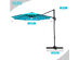 10ft Solar LED Cantilever Offset Patio Umbrella 360dgrees Rotation Aluminum - Turquoise