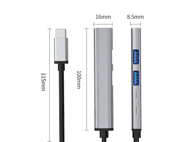 Mini 5-in-1 Type-C to USB Hub