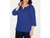 Karen Scott Women's Plus Size Cotton Split-Neck Top Blue Size Extra Large