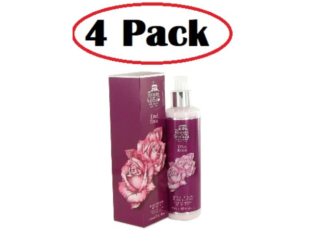 4 Pack of True Rose by Woods of Windsor Body Lotion 8.4 oz