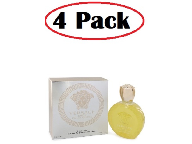 4 Pack of Versace Eros by Versace Shower Gel 6.7 oz