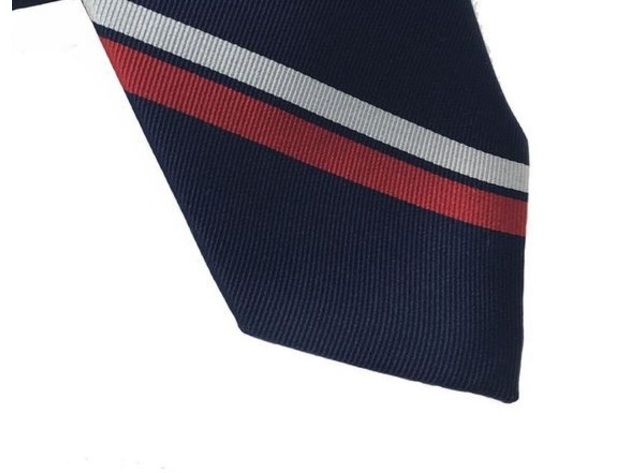 Tommy Hilfiger Men's Classic Red Stripe Silk Ties Blue Size Regular