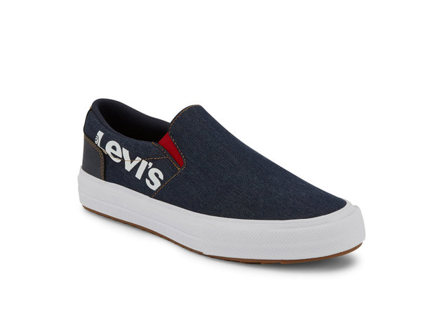 Levi's Mens Jeffrey V Slip Anti Denim Fashion Sneaker Shoe - 13 M Navy/Red/White
