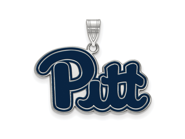 NCAA Sterling Silver U. of Pittsburgh Large Enamel Pendant