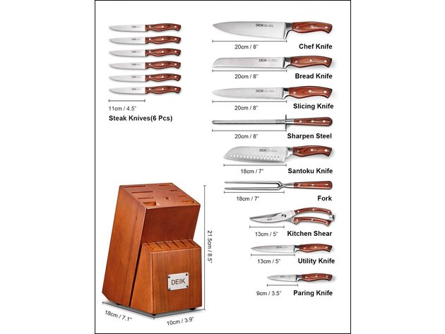 Steak Knives, Deik Serrated Steak Knives with Gfit Box, Stainless Steel  Kitchen Steak Knife Set of