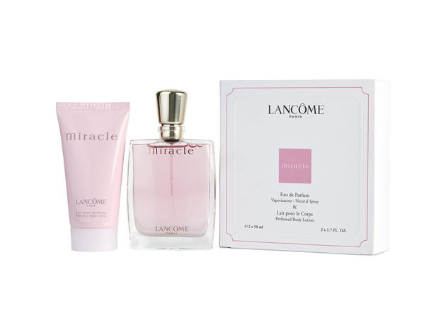 MIRACLE by Lancome EAU DE PARFUM SPRAY 1.7 OZ & BODY LOTION 1.7 OZ (TRAVEL OFFER)