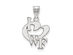 Sterling Silver Wake Forest U. Large I Love 'WF' Logo Pendant
