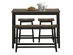Costway 4 Piece Solid Wood Counter Height Table Set w/ Height Bench & Two Saddle Stools 