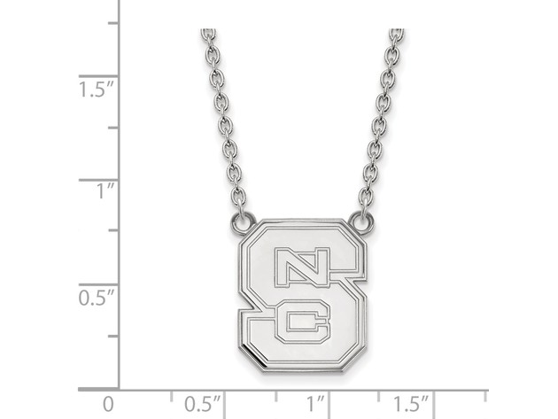 NCAA 10k White Gold North Carolina Large 'NCS' Pendant Necklace