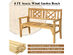 Costway Patio Outdoor Solid Wood Bench Folding Loveseat Chair Park Garden Deck Furniture - Teak