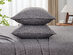 Kathy Ireland 4 Piece Heathered Jersey Knit Cotton Sheet Set (Queen/Dark Gray)