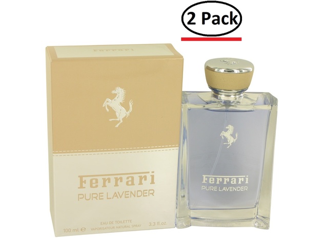Ferrari Pure Lavender by Ferrari Eau De Toilette Spray (Unisex) 3.4 oz for Men (Package of 2)