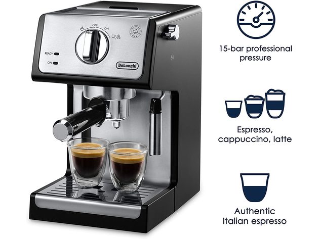 De'Longhi ECP3420 Bar Pump Espresso and Cappuccino Plastic Machine, 15", Black- (Used)