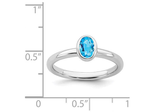 Blue Topaz Ring 2/5 Carat (ctw) in Sterling Silver - 10