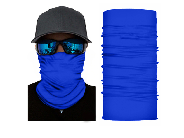 Pack of 10 Face Covering Mask Neck Gaiter Fishing and Hunting - Bulk Wholesale - Royal Blue