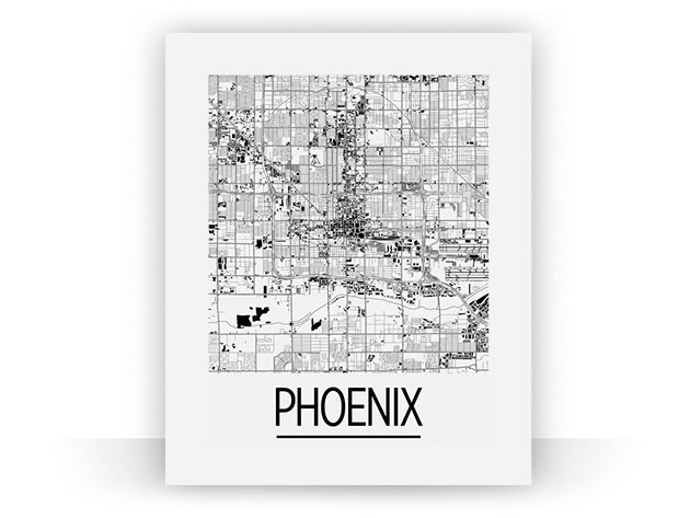 Phoenix Art Deco Map Print (18" x 24")