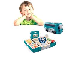 Bus Car Toy, Kids Play Vehicle with Sound and Light, Simulation Steering Wheel