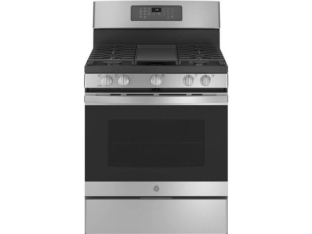 GE JGB735SPSS 5.0 Cu. Ft. Stainless Gas Convection Range with No Preheat Air Fry