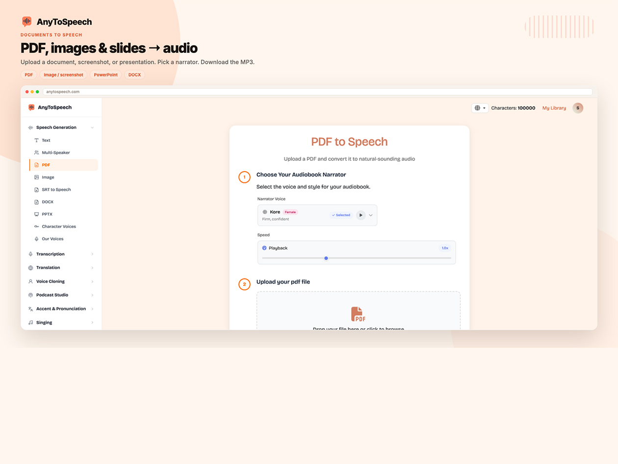 AnyToSpeech Pro Plan: Lifetime Subscription