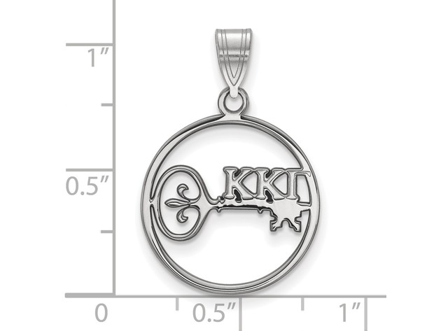 Sterling Silver Kappa Kappa Gamma Medium Circle Pendant