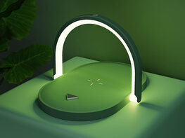 LED Bedside Lamp with Wireless Charger (Green)