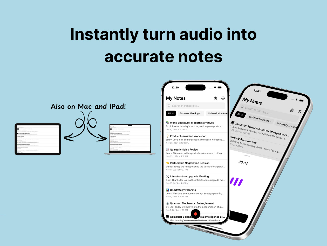 My Notes AI Pro Plan: Lifetime Subscription - AI Note Transcriber & Summarizer