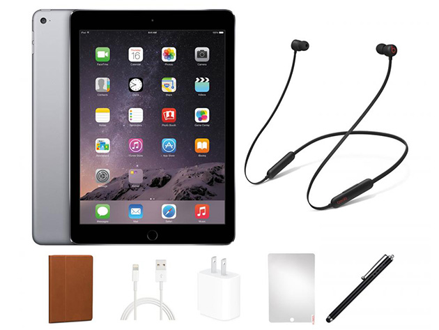 Apple iPad Air 2nd Gen (2014) Space Gray (Refurbished: Wi-Fi Only) + Beats Flex Headphones Bundle	