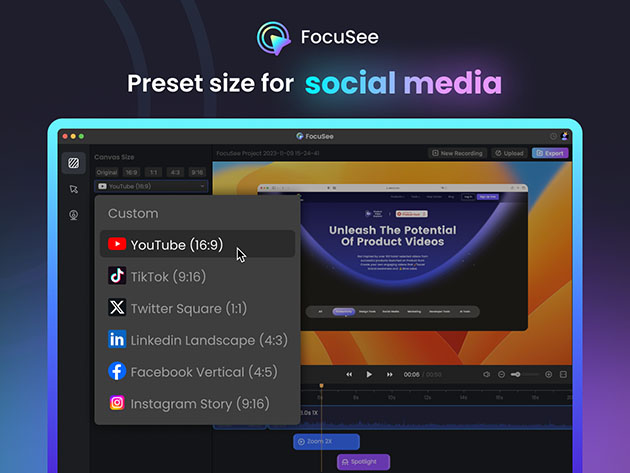FocuSee Screen Recording Tool: One-Time Lifetime Subscription 