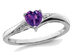 2/5 Carat (ctw) Natural Amethyst Heart Promise Ring in Sterling Silver - 9