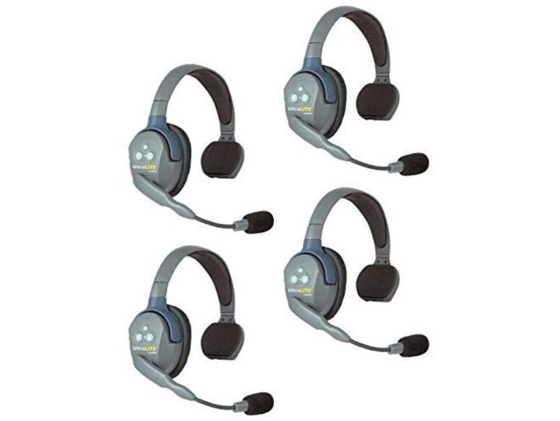 Eartec UltraLITE 4-Person System, Includes Single-Ear Master Headset - 4 Singles (Like New, Open Retail Box)