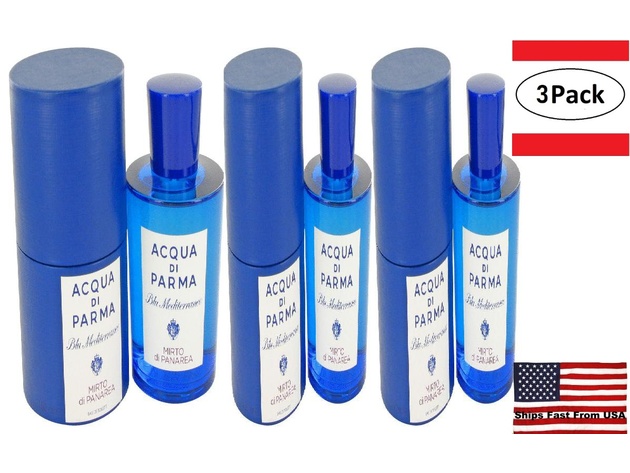 3 Pack Blu Mediterraneo Mirto Di Panarea by Acqua Di Parma Eau De Toilette Spray (Unisex) 5 oz for Women