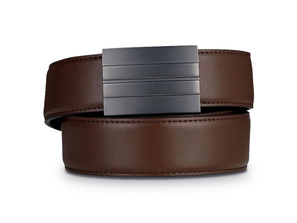 X2 Buckle Reinforced Leather Gun Belt (Brown) | The Daily Dot Store