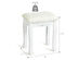 Costway White Retro Wave Design Makeup Dressing Stool Pad Cushioned Chair Piano Seat - White