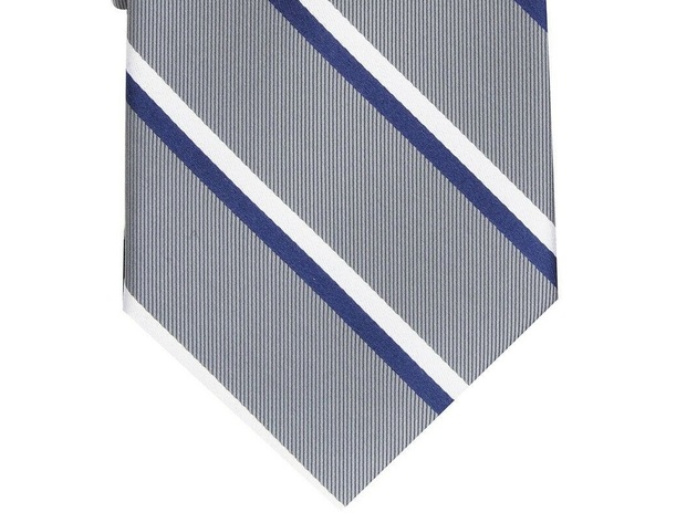 Club Room Men's Classic Stripe Tie Gray Size Regular
