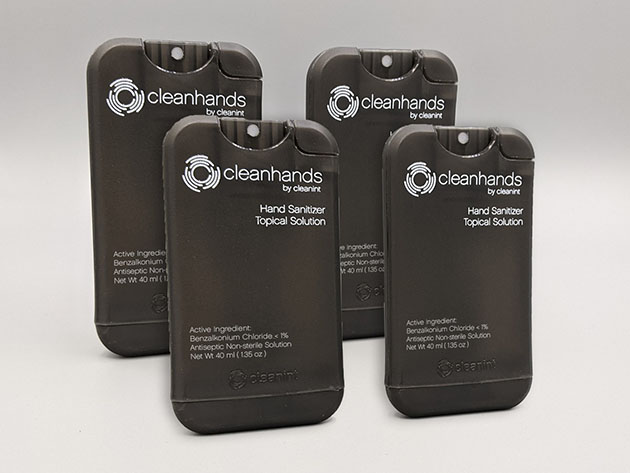 Cleanhands Refillable Hand Sanitizer Clip (4-Pack)