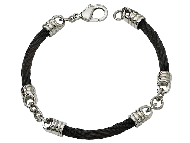 Mens Chisel Bracelet in Black Plated Stainless Steel 9 Inch | StackSocial