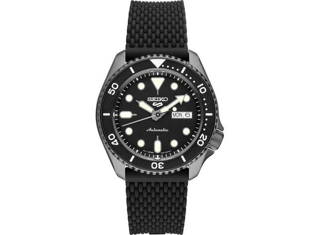 Seiko SRPE23 5 Sports Watch - Black Band - Dark Grey