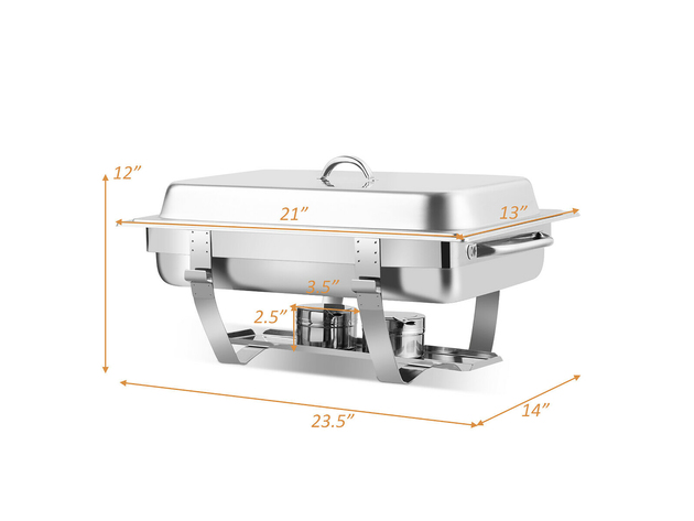 Full-Size 9-Quart Stainless Steel Chafing Dish for Buffets (2-Pack)