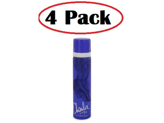 4 Pack of Charlie Electric Blue by Revlon Body Spray 2.5 oz