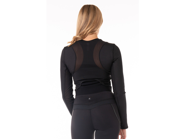 Kyodan Womens Performance Pullover Long Sleeve Crop Top Gym Workout Shirt 