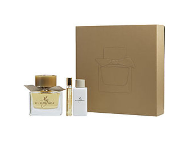 MY BURBERRY by Burberry EAU DE PARFUM SPRAY 3 OZ & BODY LOTION 2.5 OZ & EAU DE PARFUM SPRAY .25 OZ MINI For WOMEN
