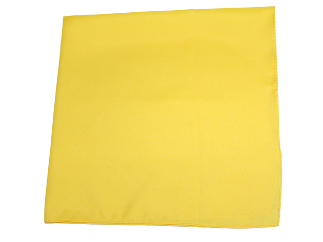 Polyester Sewn Edges XL Solid Bandana - 27 x 27 Inches - Pack of 6 - Yellow