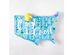 Sun Squad Coast To Coast Map Pool Float, Made of Thick Vinyl Printed and Holds Up to 200 Pounds, Blue