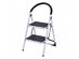 Costway 2 Step Ladder Folding Stool Heavy Duty 330Lbs Capacity Industrial Lightweight - Black & White