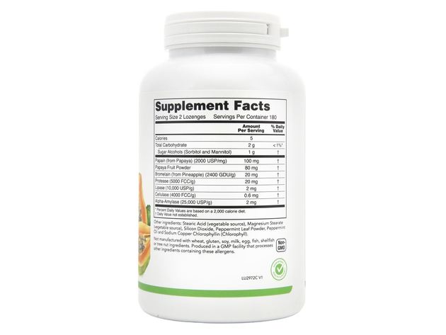 LuckyHerbs - Papaya Enzymes - 360 Chewable Tablets