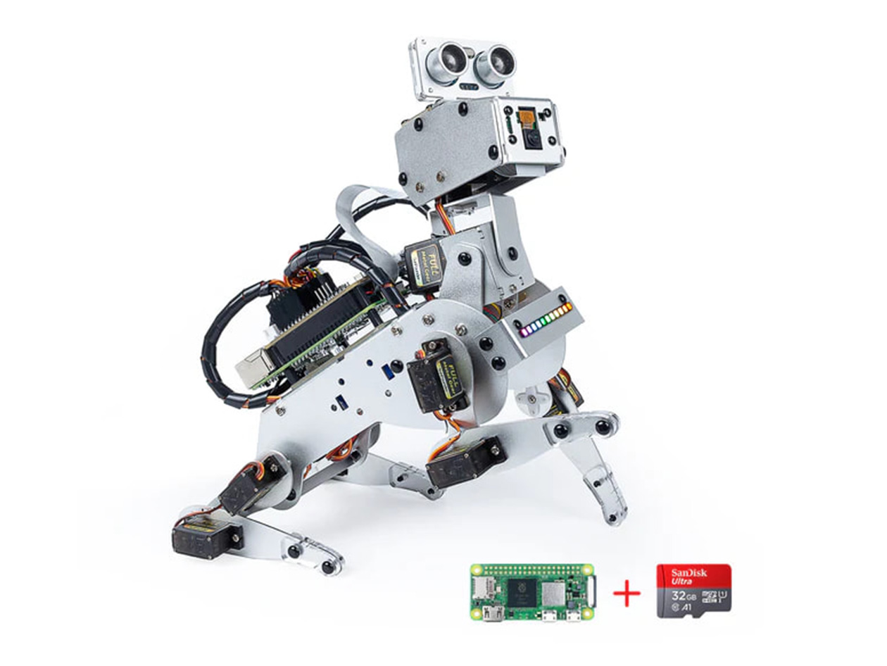 SunFounder PiDog Robot Dog Kit with Raspberry Pi Zero 2 W + 32GB SD Card